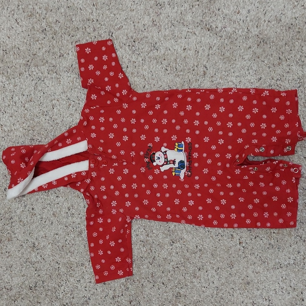Small Steps "My First Christmas" red onesie size 0/3 months.